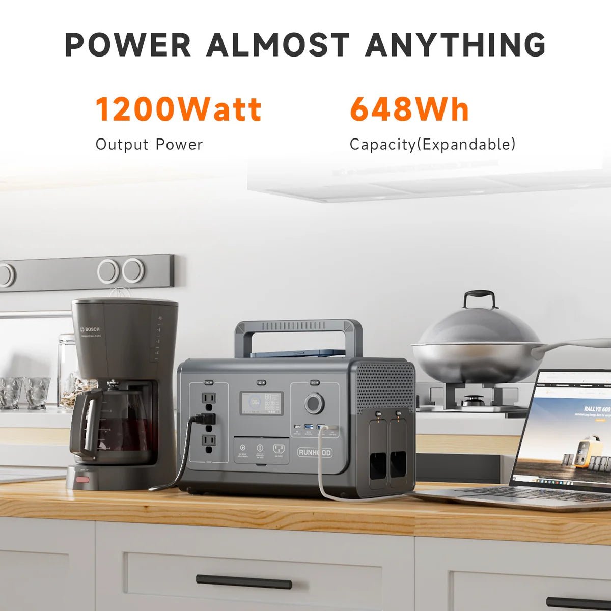 RUNHOOD| RALLYE 1200 PLUS|Portable Power Station| 1296Wh 1200W - EcoPowerit