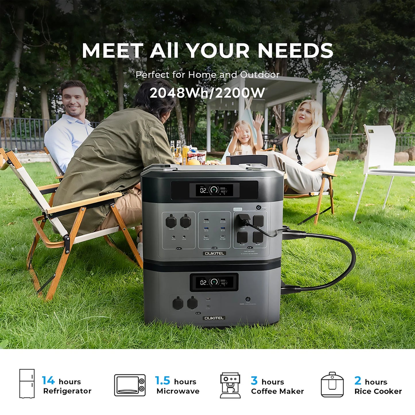 OUKITEL| BP2000+B2000+2*PV400 Solar Generator - EcoPowerit