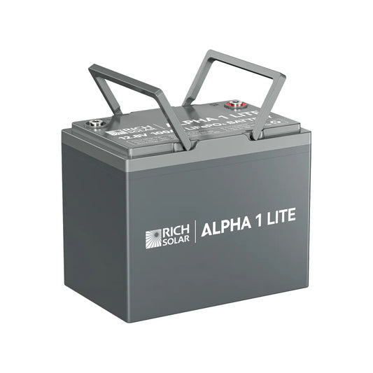 Rich Solar ALPHA 1 Series | 12V 100Ah LiFePO4 Battery | Powerful 12V Lithium Battery for RVs, Trailers, Vans, Boats, Off-Grid| Bluetooth and Internal Heat Technology