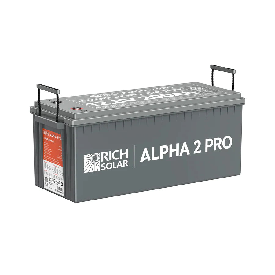 Rich Solar ALPHA 2 Series | 12V 200Ah LiFePO4 Battery | Best 12V Deep Cycle Lithium Battery for RVs, Trailers, Vans, Boats, Off-Grid
