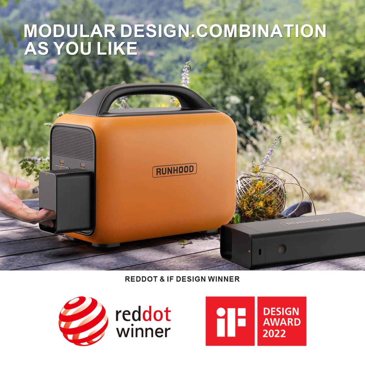 RUNHOOD| RALLYE 600 PRO| 1296Wh, 600W| 100W Solar panel - EcoPowerit