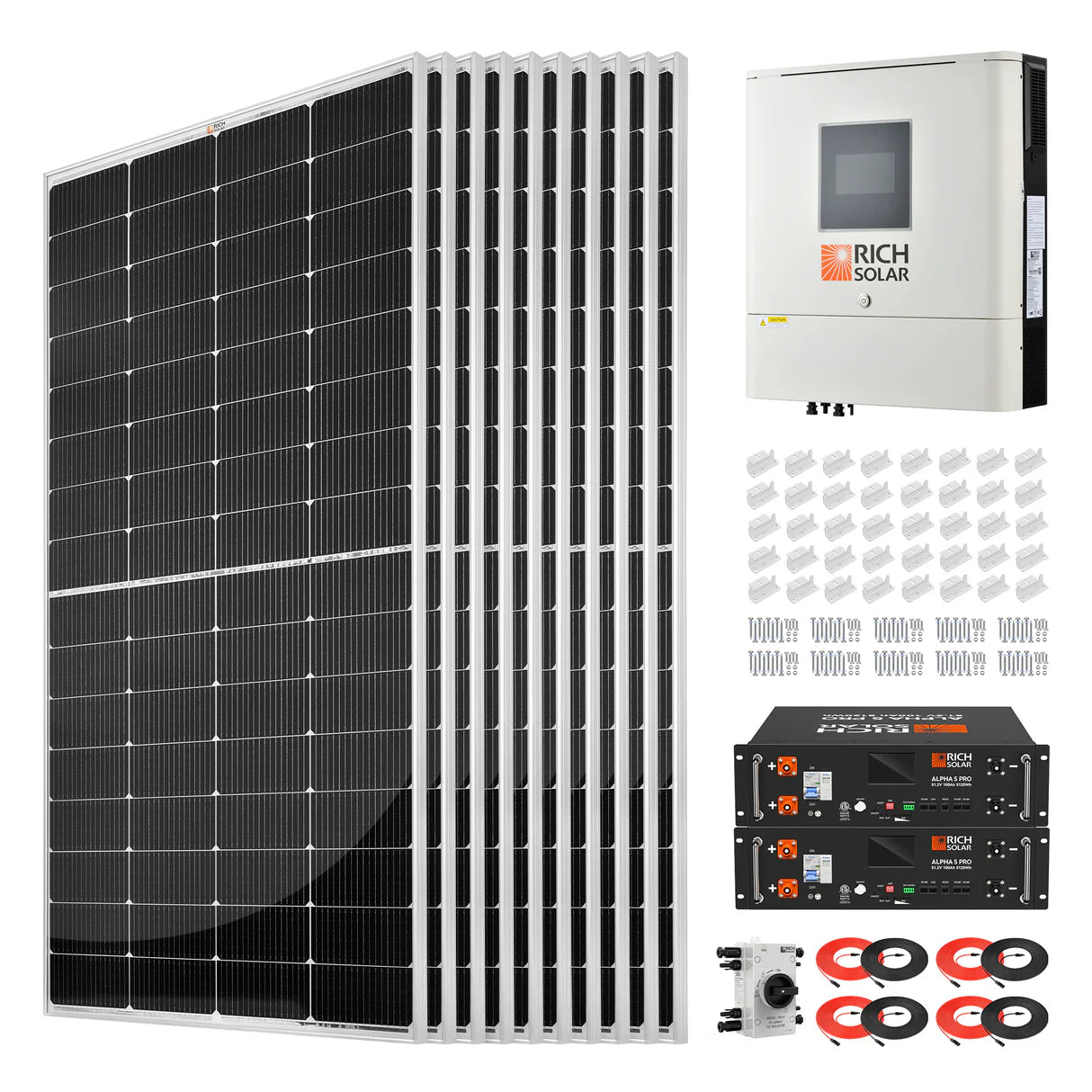Rich Solar 2500W 48VDC-120VAC Solar Kit