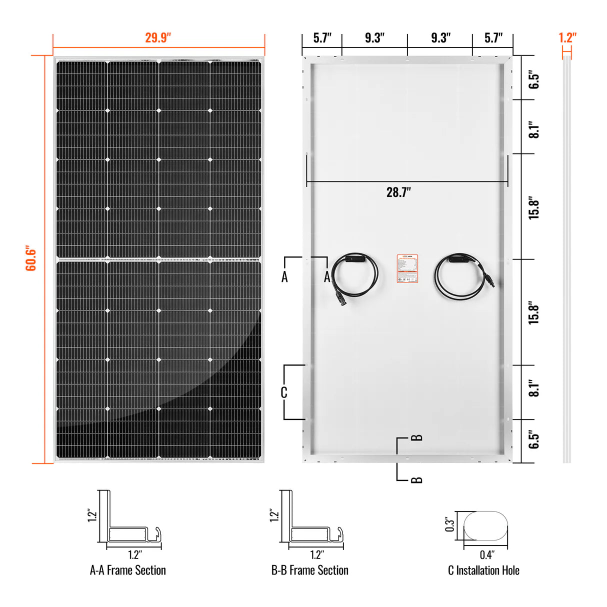 MEGA 250 PRO ONYX | 250 Watt 24 Volt Solar Panel | Premium 24V Off-Grid Solar Panel for Campers, Tiny Homes, Cabins | 25-Year Output Warranty