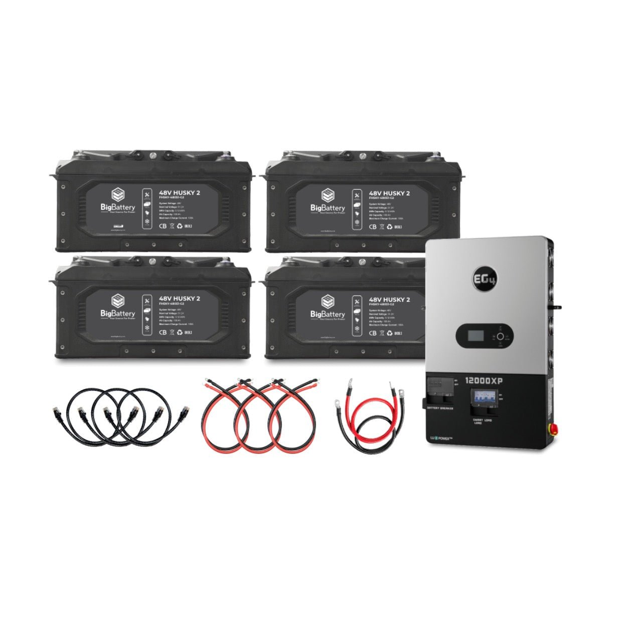 BigBattery| 4*48V HUSKY 2 KIT – EG4 12K OFF - GRID INVERTER - EcoPowerit