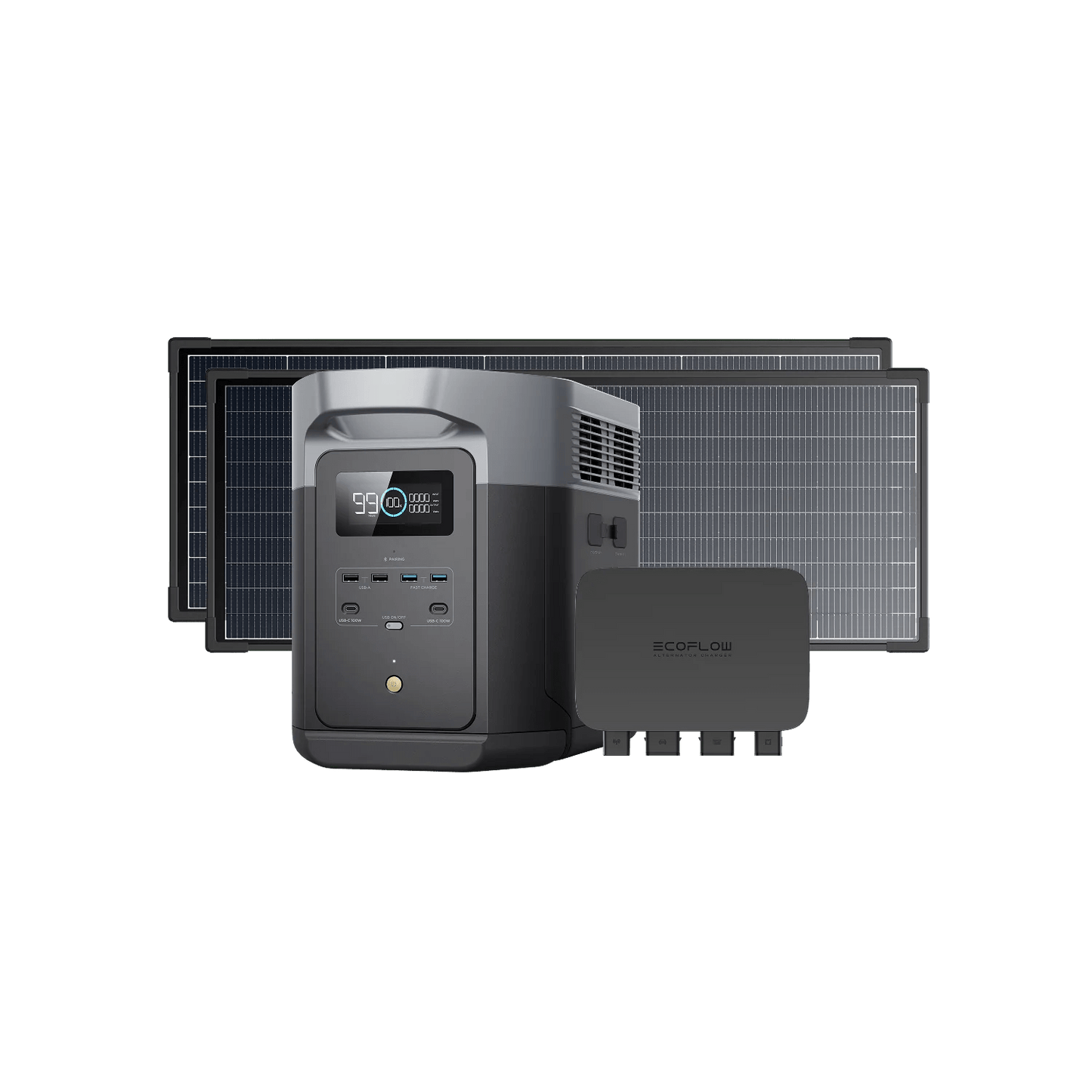 EcoFlow|DELTA 2 Max + 2*130W Solar Panel + 800W Alternator Charger - EcoPowerit