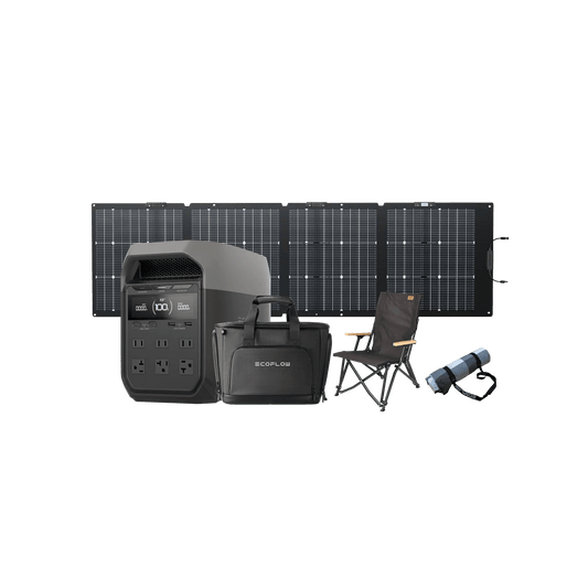 EcoFlow| DELTA 3 + 220W Solar Panel + DELTA 3 Bag + Camping Chair + Picnic Blanket - EcoPowerit