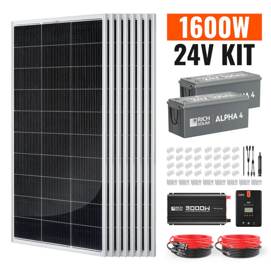 Rich Solar 1600 Watt 24V Complete Solar Kit-EcoPowerit