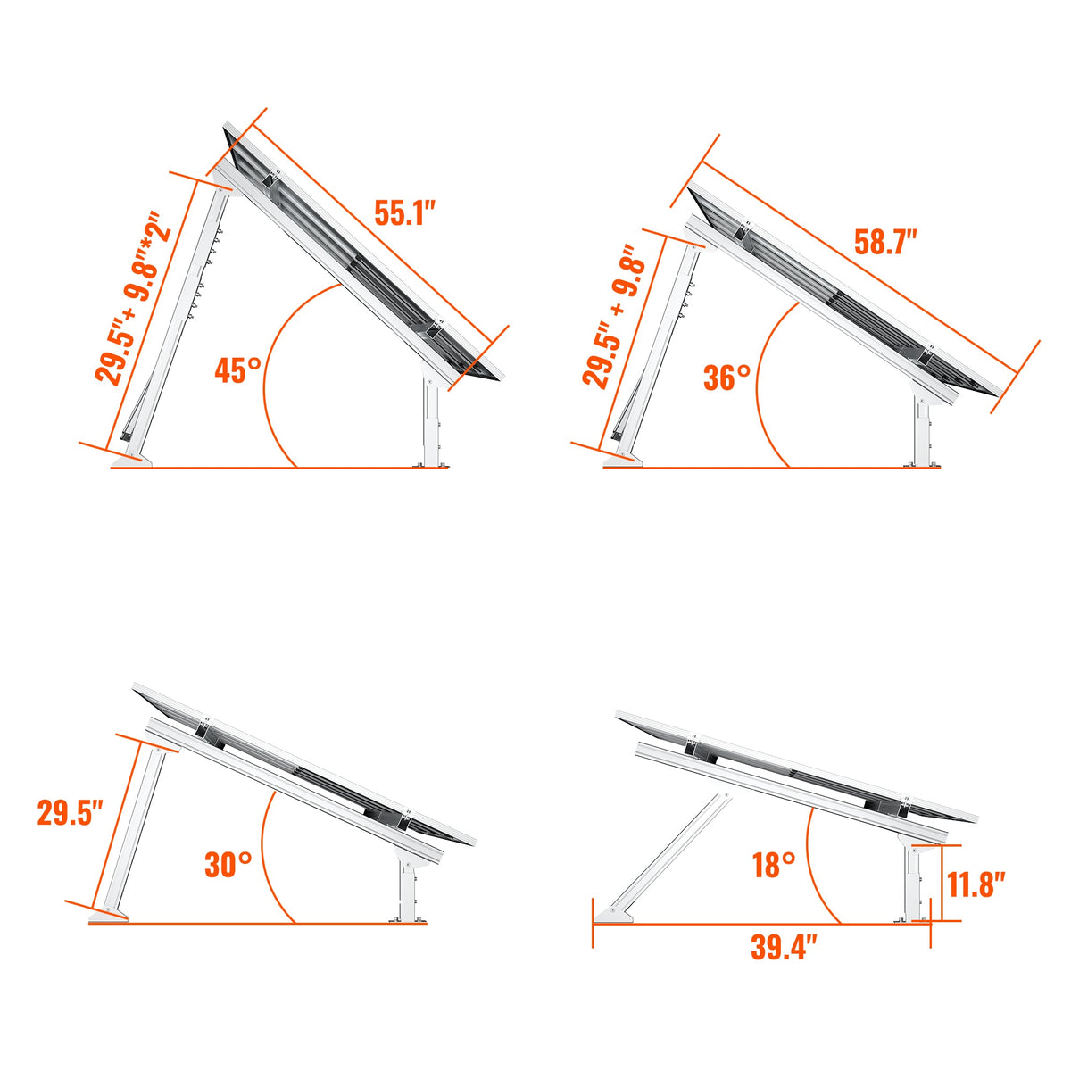 Rich Solar Solar Ground Mount | Adjustable, Easy-to-Install Brackets for 1-4 Panels