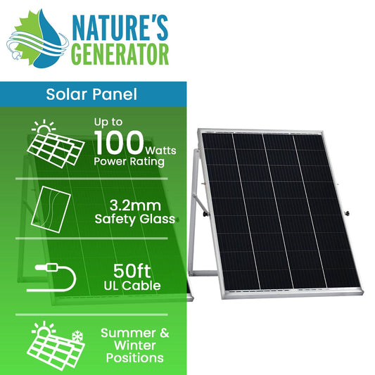 Nature’s Generator 200W Rigid Solar Panels w/ cable and connector