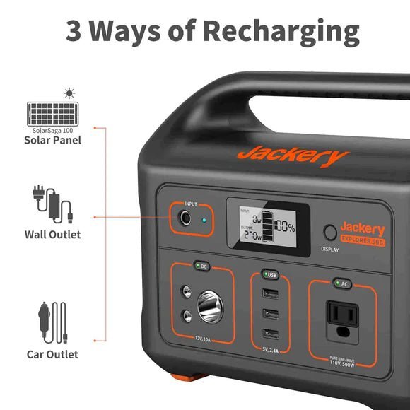 Jackery| Explorer500 + SolarSaga 100W Panel Portable Solar Generator - EcoPowerit