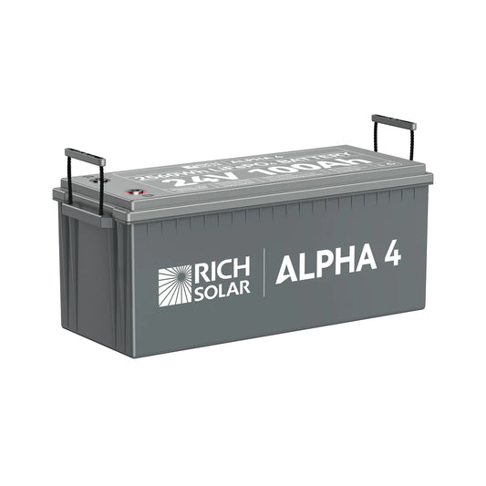 Rich Solar ALPHA 4 Series | 24V 100Ah LiFePO4 Battery | Fast-Charging 24V Lithium Battery for RVs, Trailers, Vans, Boats, Off-Grid, Backup