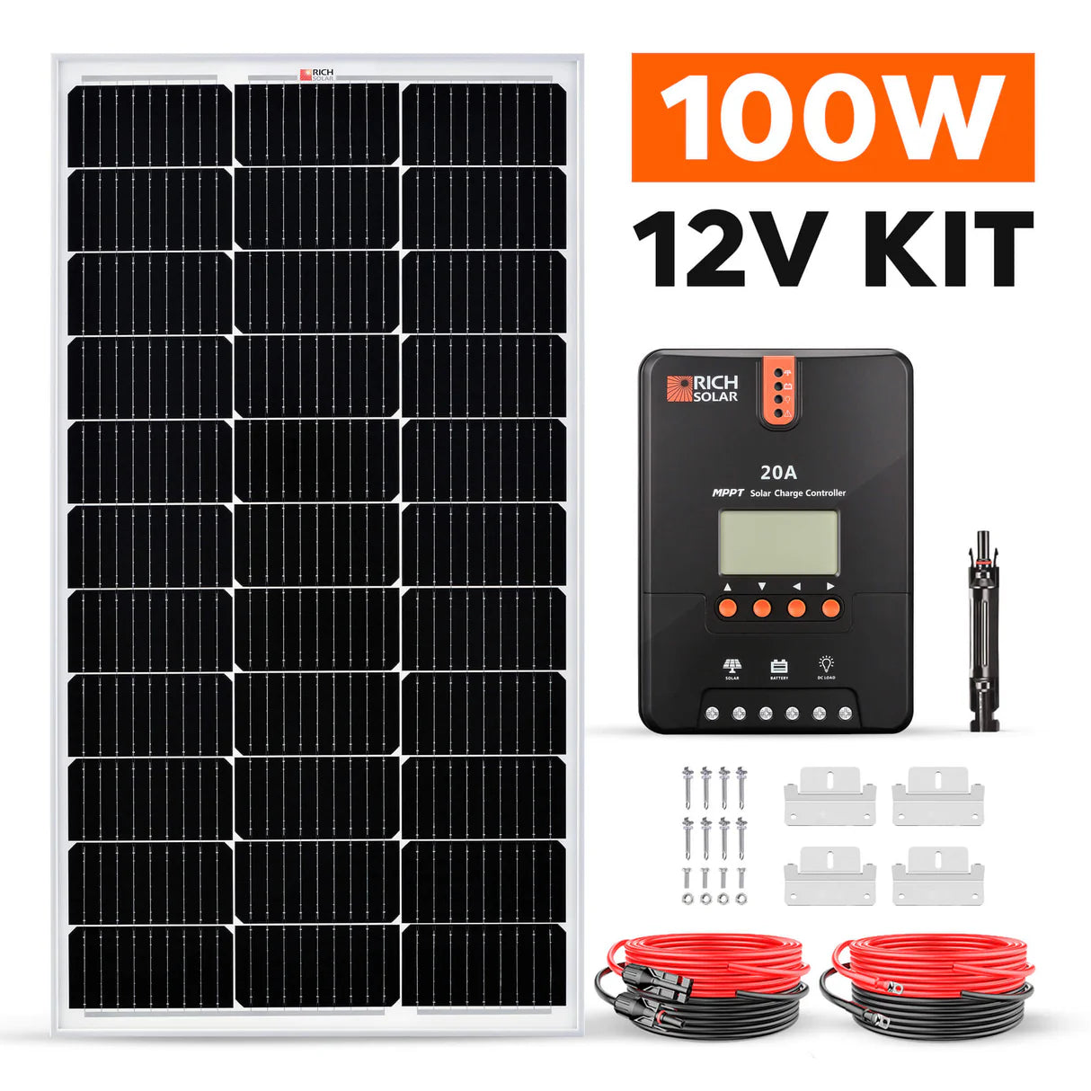Rich Solar 100 Watt RV & Camping Solar Kit