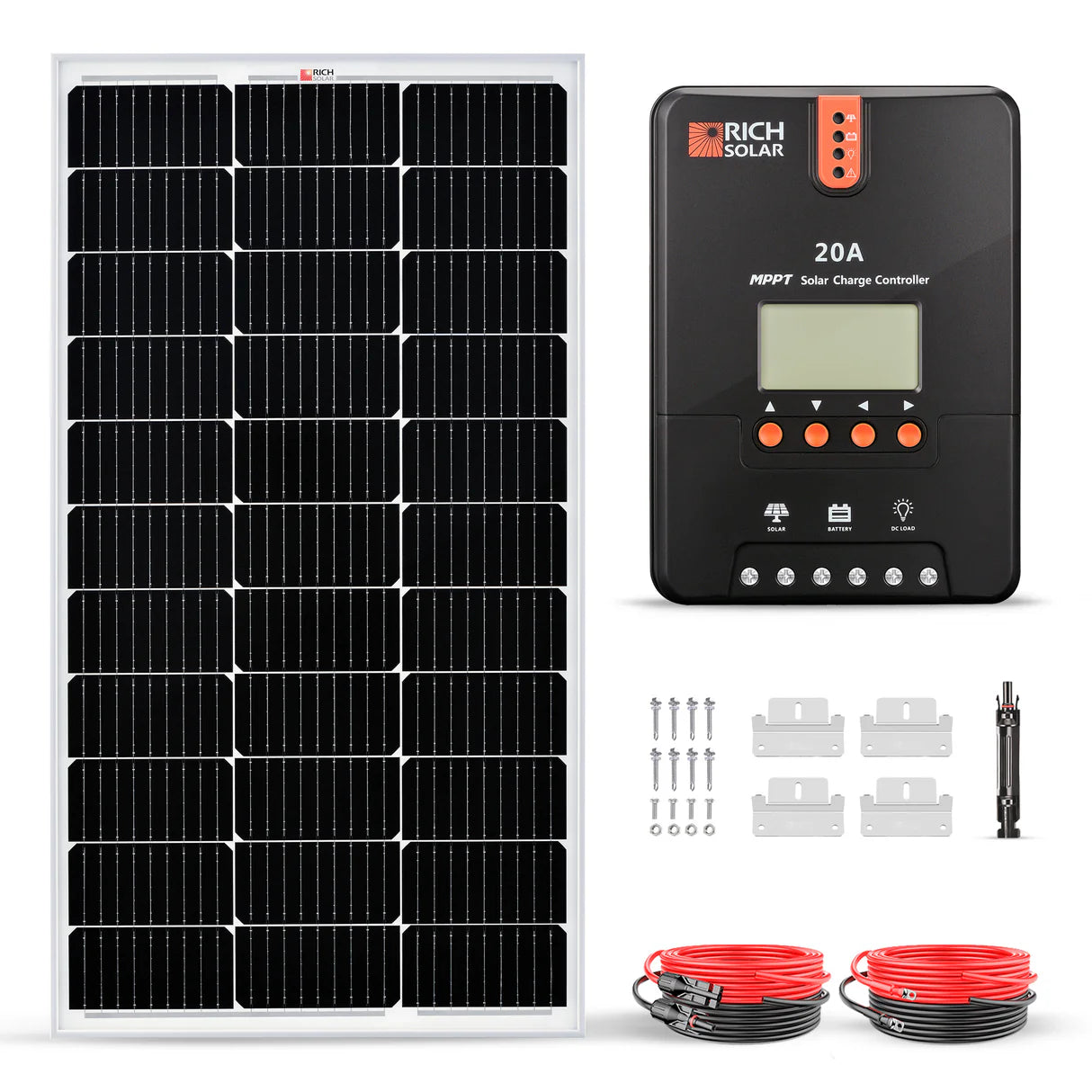 Rich Solar 100 Watt RV & Camping Solar Kit