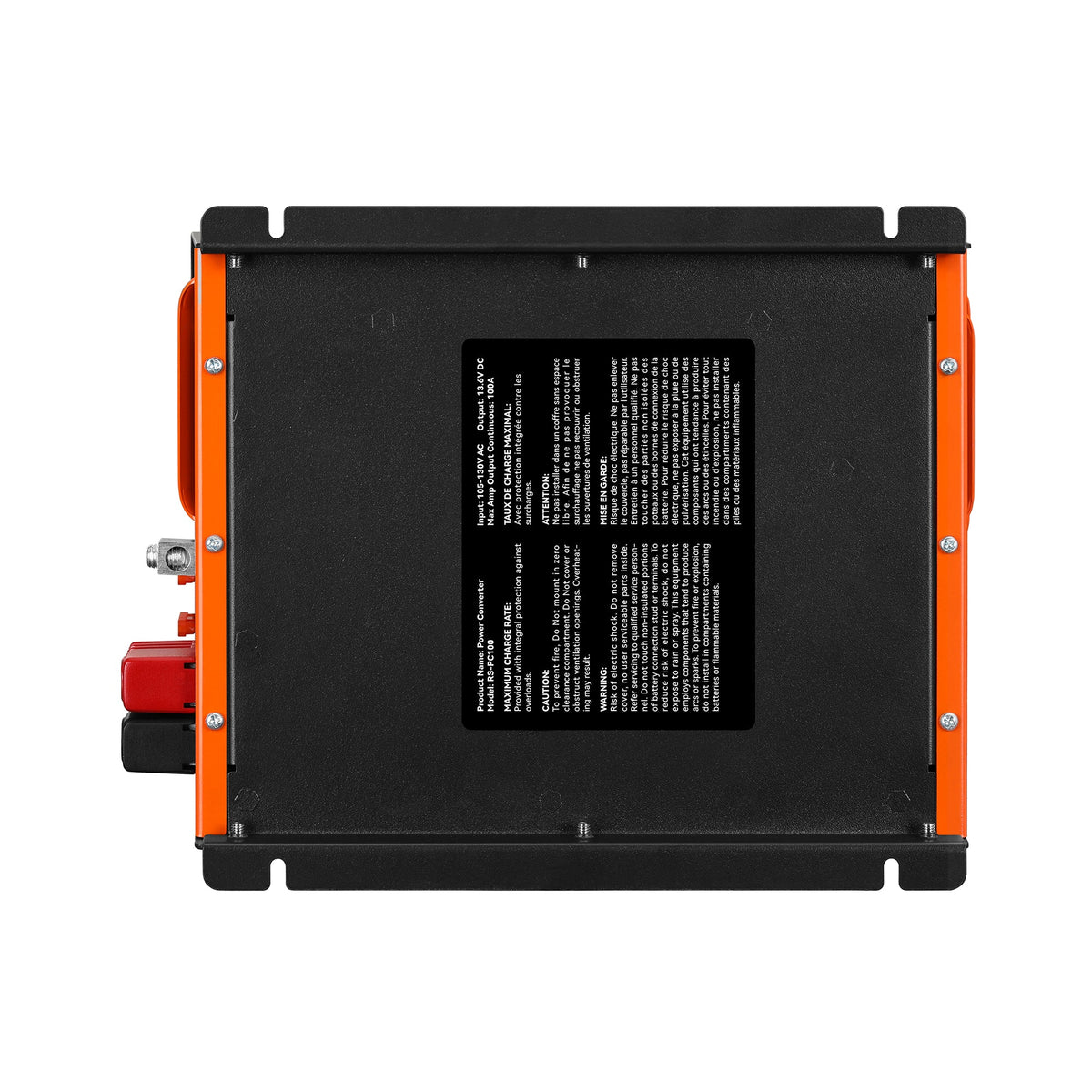 RICH SOLRA 100 Amp Power Converter | 100A 120V Battery Charger | Overload, Overheat, Reverse Polarity Protection | Plug and Play | UL 458 Certified