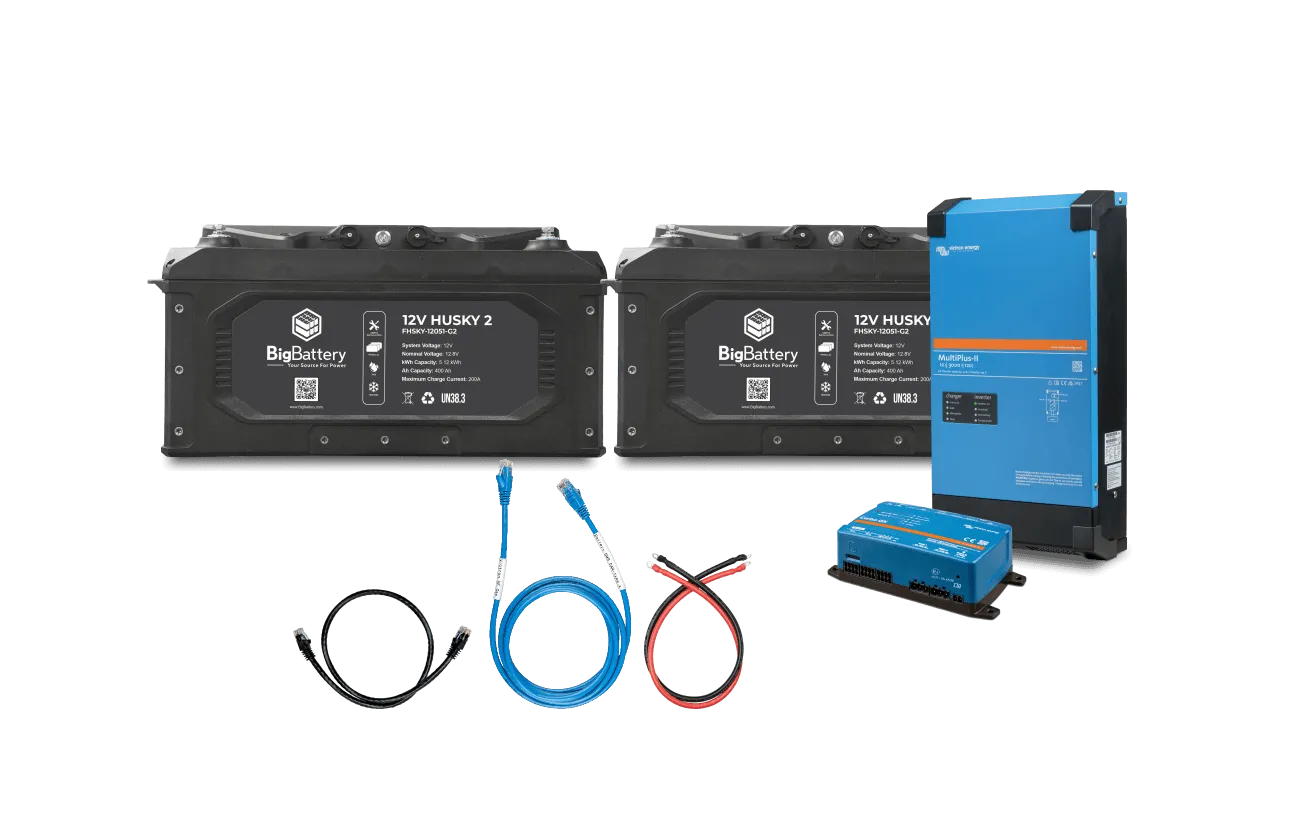 BigBattery 12V HUSKY 2 INV– 12V Victron 3000W Inverter/Charger Kits