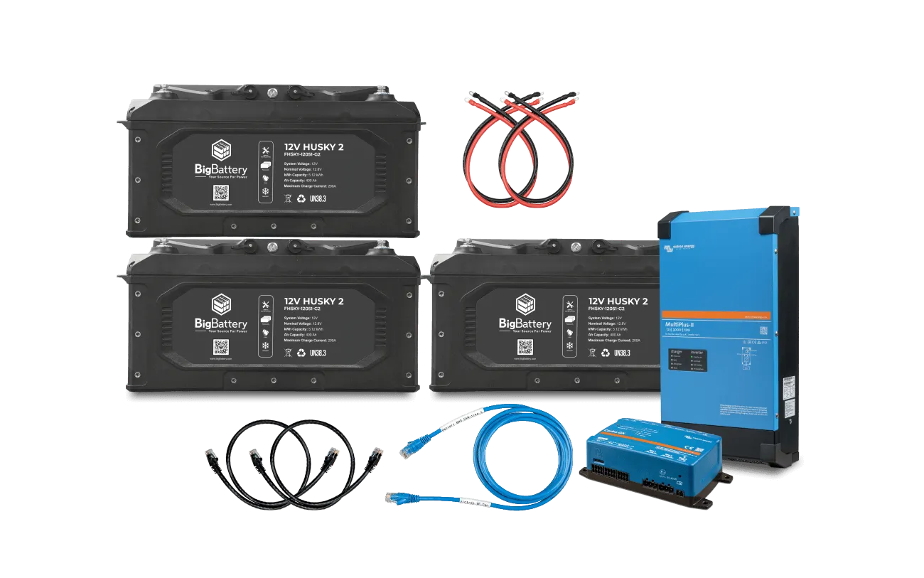 BigBattery 12V HUSKY 2 INV– 12V Victron 3000W Inverter/Charger Kits