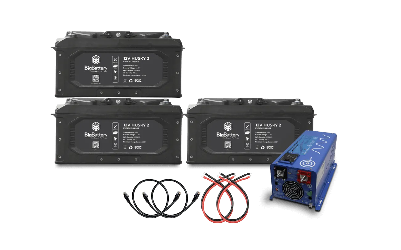 BigBattery 12V HUSKY2 INV KIT & 12V AIMS 2000W Inverter/Charger
