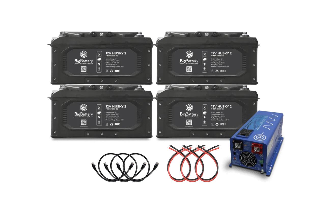 BigBattery 12V HUSKY2 INV KIT & 12V AIMS 2000W Inverter/Charger