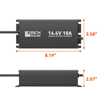 RICH SOLRA 12V(14.4V) 100-240VAC | 12V LiFePO4 Battery Charger