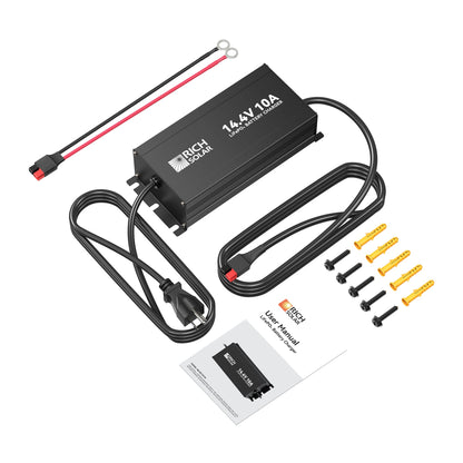 RICH SOLRA 12V(14.4V) 100-240VAC | 12V LiFePO4 Battery Charger