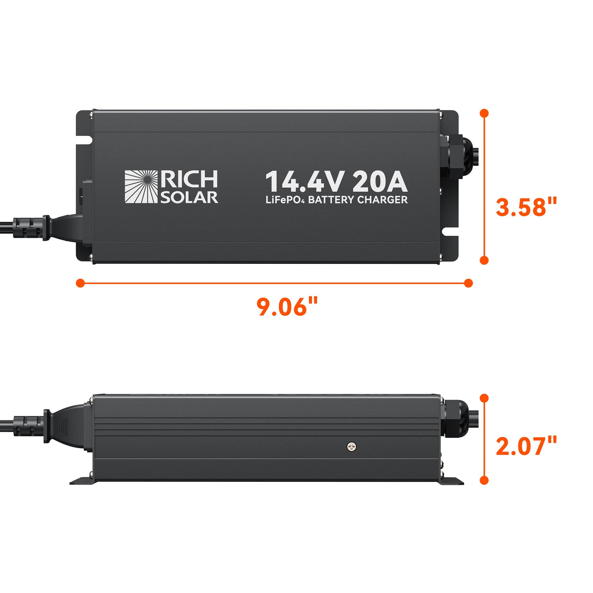 RICH SOLRA 12V(14.4V) 100-240VAC | 12V LiFePO4 Battery Charger