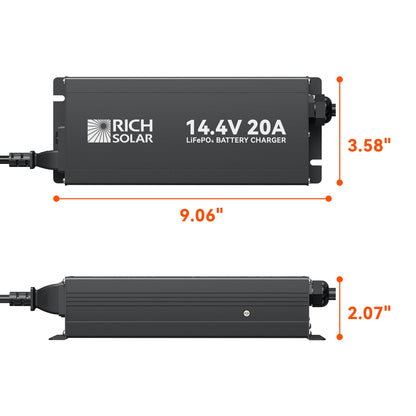 RICH SOLRA 12V(14.4V) 100-240VAC | 12V LiFePO4 Battery Charger
