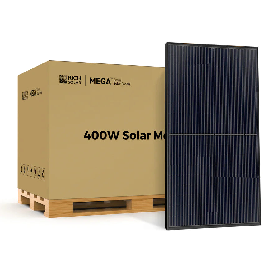 Rich Solar MEGA 400 | 400 Watt Solar Panel | Premium Grid-tie or Off-grid Solar Panel for Residential, Commercial, Agriculture | 25-Year Output Warranty
