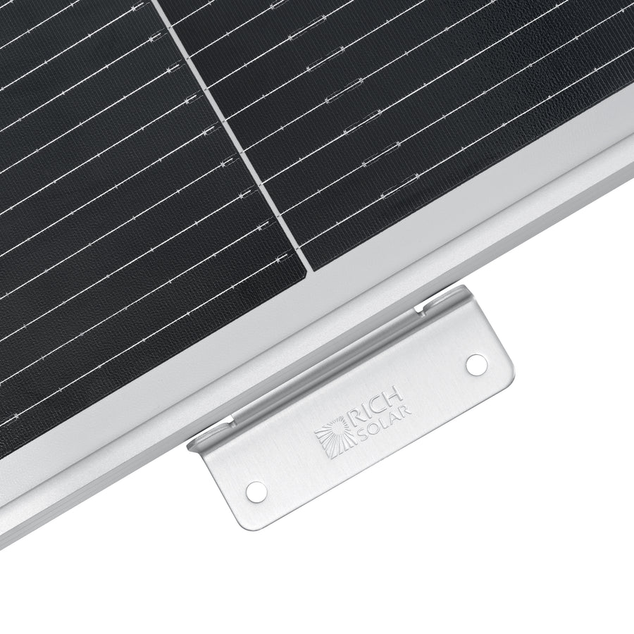 Rich Solar MEGA 200 WITH 3/4" Z BRACKETS | 12V 200W Solar Panel for RV, Boat, Cabins | 25.3% Efficiency, 25-Year Warranty | UL Certified