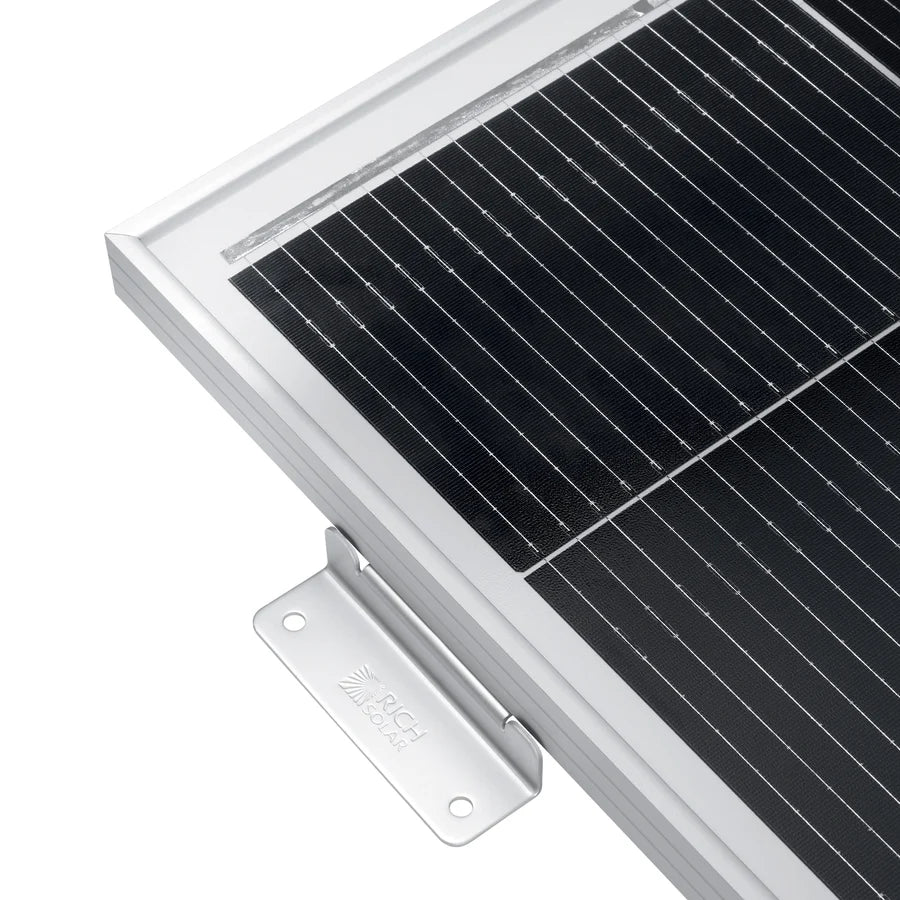 Rich Solar MEGA 200 WITH 3/4" Z BRACKETS | 12V 200W Solar Panel for RV, Boat, Cabins | 25.3% Efficiency, 25-Year Warranty | UL Certified