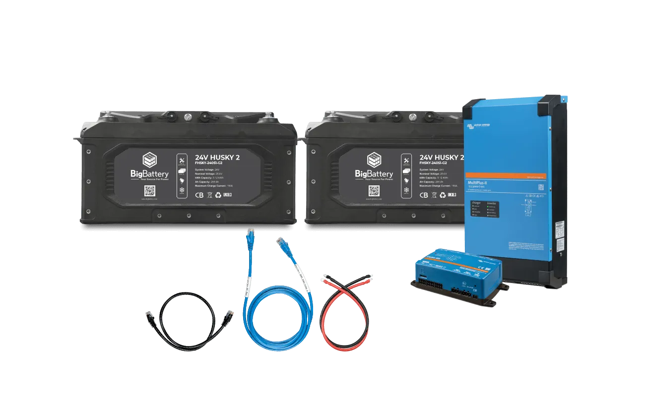 BigBattery 24V 1X HUSKY 2+Victron 24V MultiPlus-II 3000W Inverter/Charger