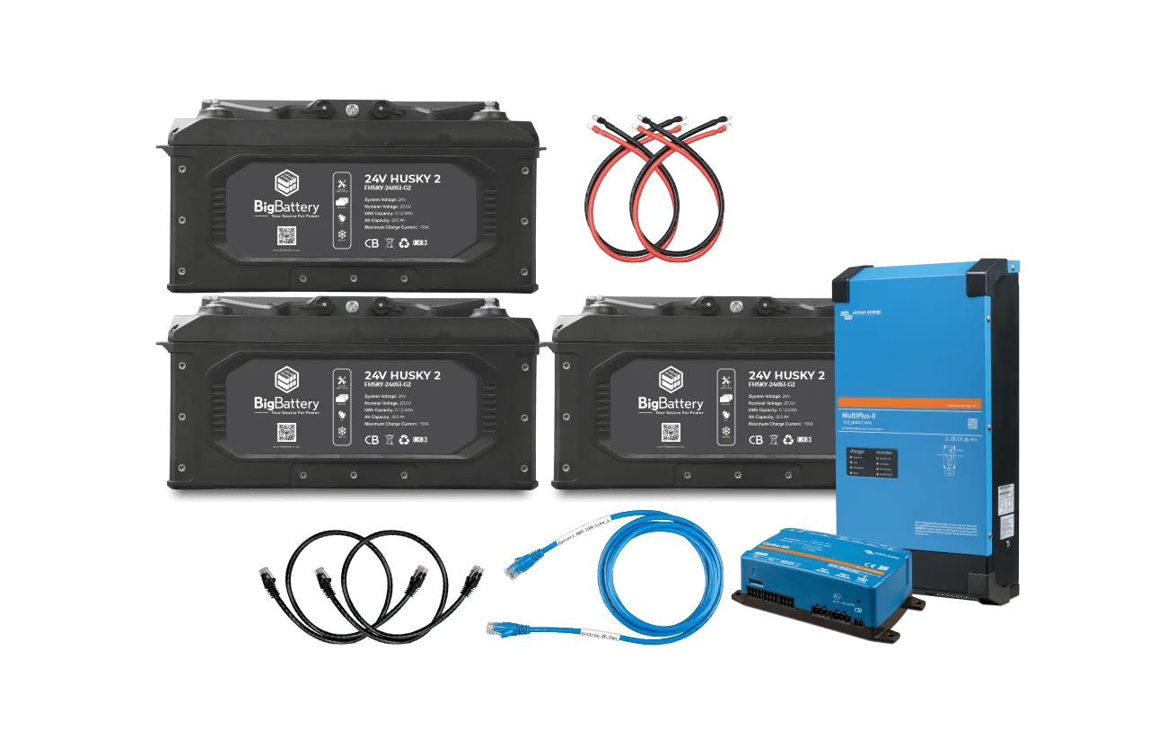BigBattery 24V 1X HUSKY 2+Victron 24V MultiPlus-II 3000W Inverter/Charger