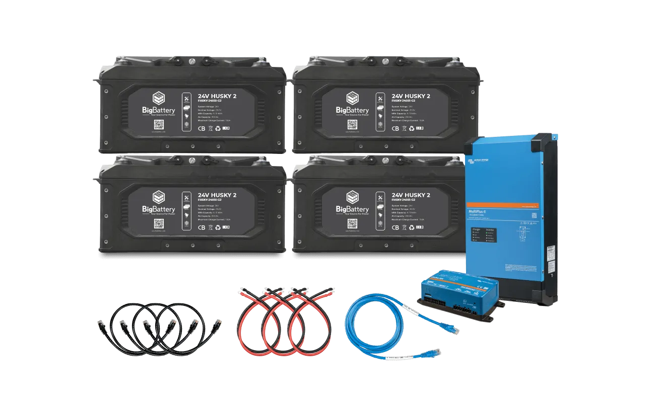 BigBattery 24V 1X HUSKY 2+Victron 24V MultiPlus-II 3000W Inverter/Charger