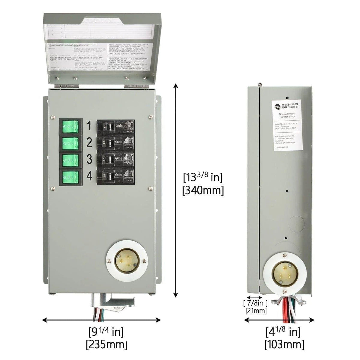 Nature's Generator 120V 15A 4-Circuit Non-Automatic Transfer Switch