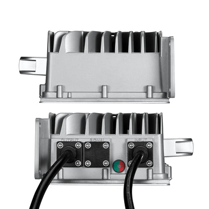 RICH SOLRA 48V (57.6V) Waterproof LiFePO4 Charger | 20A / 25A, 100-240V AC, 8-in-1 Protection, Fan-Cooled