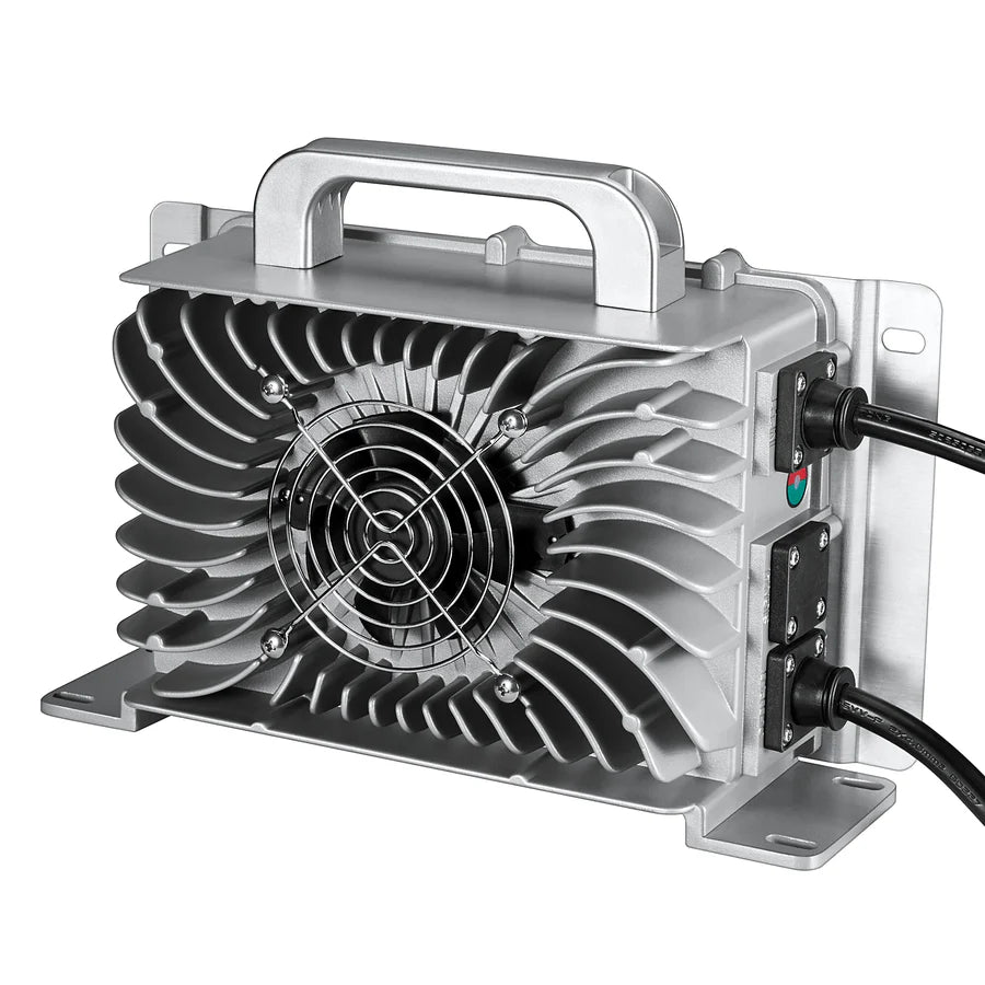 RICH SOLRA 48V (57.6V) Waterproof LiFePO4 Charger | 20A / 25A, 100-240V AC, 8-in-1 Protection, Fan-Cooled