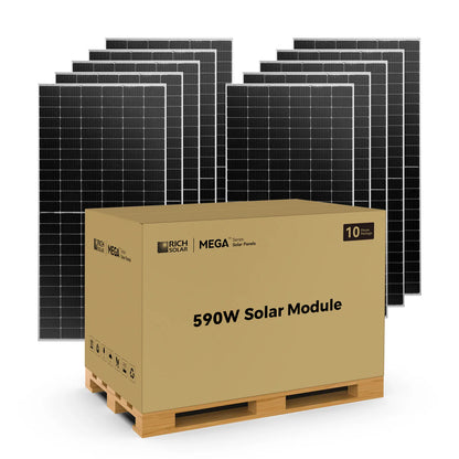 Rich Solar MEGA 590 BIFACIAL | 590 Watt Bifacial Solar Panel | Premium Grid-tie or Off-grid Solar Panel