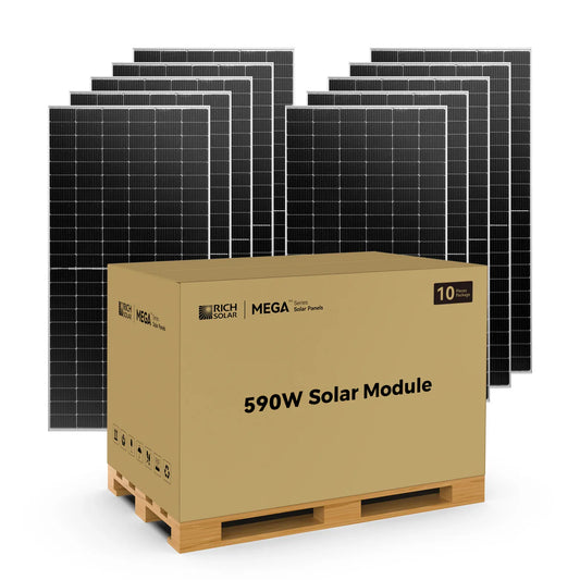 Rich Solar MEGA 590 BIFACIAL | 590 Watt Bifacial Solar Panel | Premium Grid-tie or Off-grid Solar Panel