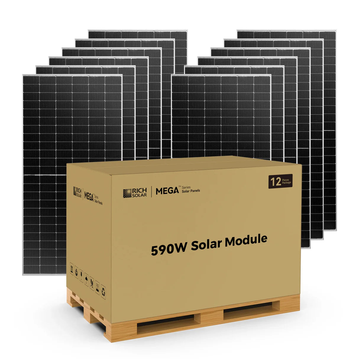 Rich Solar MEGA 590 BIFACIAL | 590 Watt Bifacial Solar Panel | Premium Grid-tie or Off-grid Solar Panel