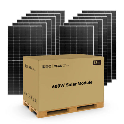 Rich Solar MEGA 600 BIFACIAL | 600 Watt Bifacial Solar Panel | Premium Grid-tie or Off-grid Solar Panel for Residential, Commercial, Agriculture | 25-Year Output Warranty