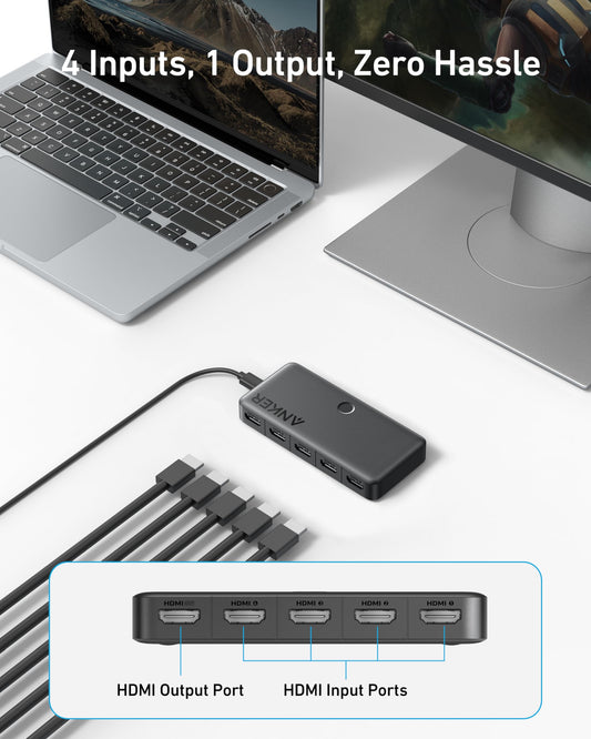 Anker HDMI Switch (4 in 1 Out, 4K HDMI)
