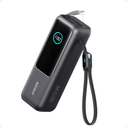 Anker Laptop Power Bank (25K, 165W, Built-In and Retractable Cables)