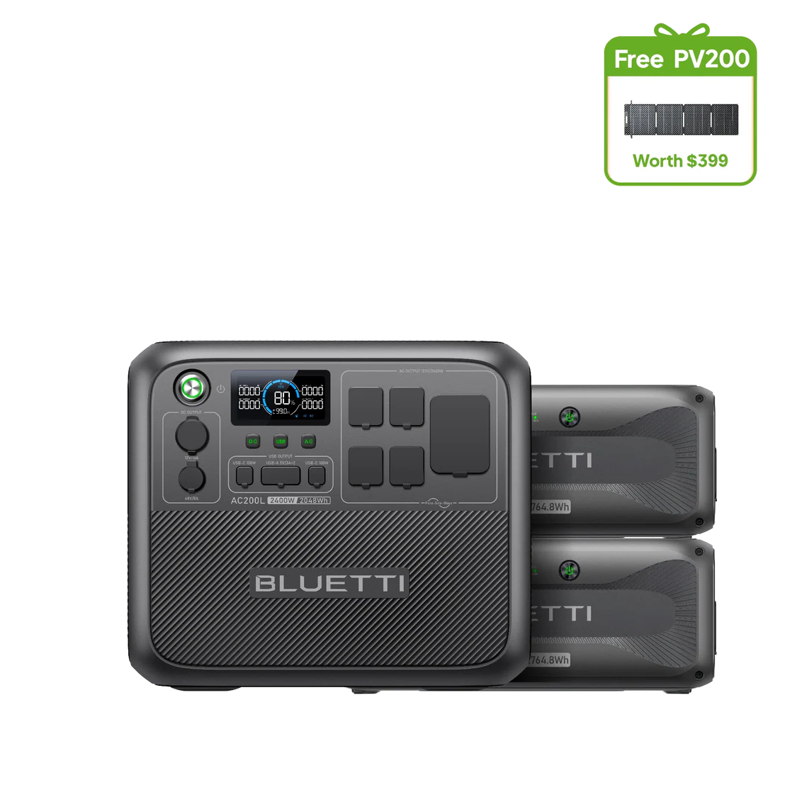 BLUETTI AC200L Portable Power Station | 2,400W,2,048Wh, Portable Power