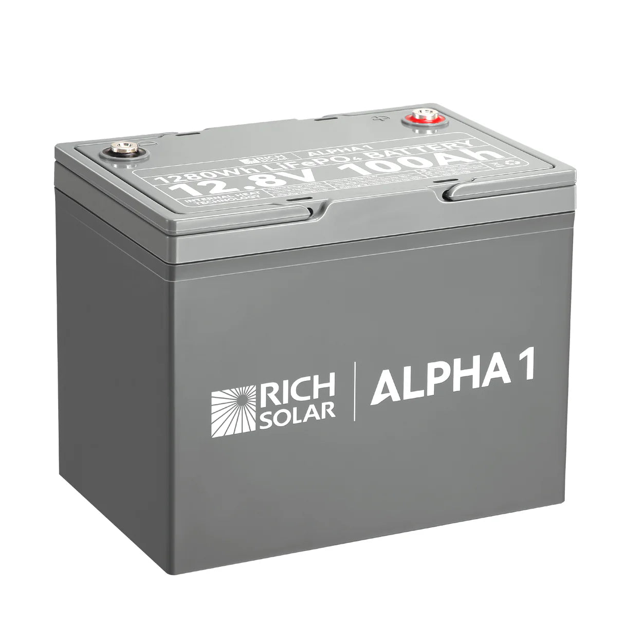 Rich Solar ALPHA 1 Series | 12V 100Ah LiFePO4 Battery | Powerful 12V Lithium Battery for RVs, Trailers, Vans, Boats, Off-Grid| Bluetooth and Internal Heat Technology
