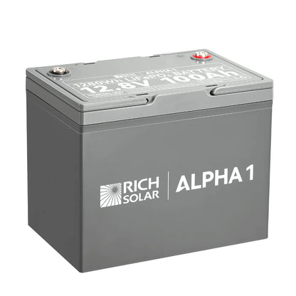 Rich Solar ALPHA 1 Series | 12V 100Ah LiFePO4 Battery | Powerful 12V Lithium Battery for RVs, Trailers, Vans, Boats, Off-Grid| Bluetooth and Internal Heat Technology