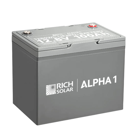 Rich Solar ALPHA 1 Series | 12V 100Ah LiFePO4 Battery | Powerful 12V Lithium Battery for RVs, Trailers, Vans, Boats, Off-Grid| Bluetooth and Internal Heat Technology