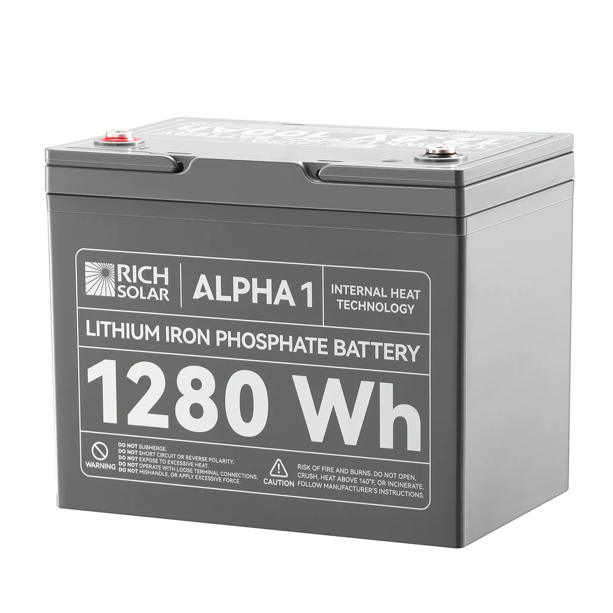 Rich Solar ALPHA 1 Series | 12V 100Ah LiFePO4 Battery | Powerful 12V Lithium Battery for RVs, Trailers, Vans, Boats, Off-Grid| Bluetooth and Internal Heat Technology