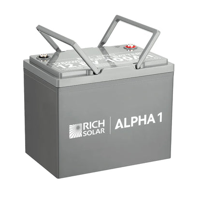 Rich Solar ALPHA 1 Series | 12V 100Ah LiFePO4 Battery | Powerful 12V Lithium Battery for RVs, Trailers, Vans, Boats, Off-Grid| Bluetooth and Internal Heat Technology
