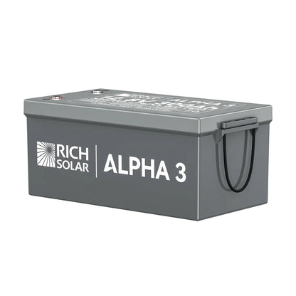 Rich Solar ALPHA 3 Series | Fast-Charging 12V 300Ah LiFePO4 Battery for RVs, Cabinets, Off-Grid| Internal Heat Technology | Bluetooth