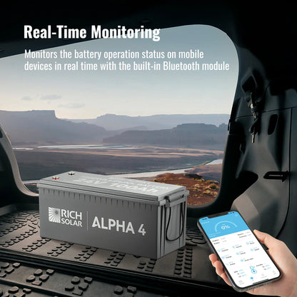 Rich Solar ALPHA 4 Series | 24V 100Ah LiFePO4 Battery | Fast-Charging 24V Lithium Battery for RVs, Trailers, Vans, Boats, Off-Grid, Backup