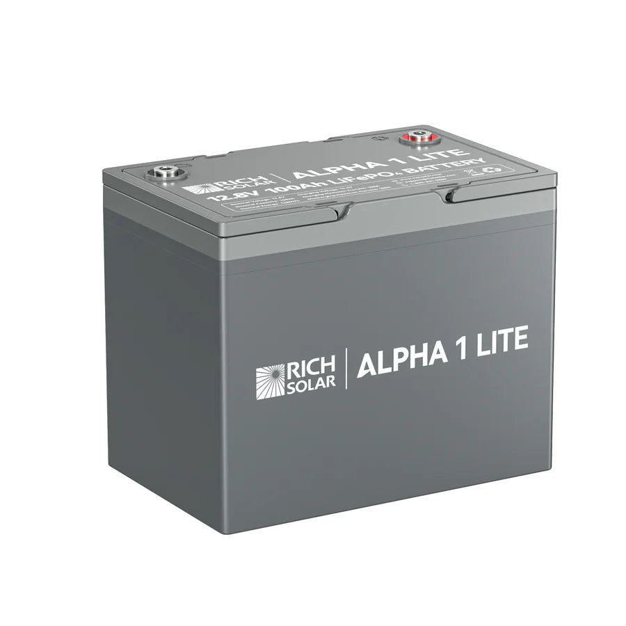 Rich Solar ALPHA 1 Series | 12V 100Ah LiFePO4 Battery | Powerful 12V Lithium Battery for RVs, Trailers, Vans, Boats, Off-Grid| Bluetooth and Internal Heat Technology